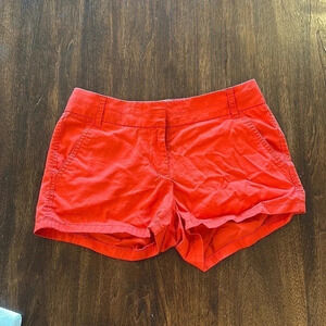 J. Crew Style 36234 Size‎ 0 Chino Broken In Red Mid-Rise Women's Shorts EUC